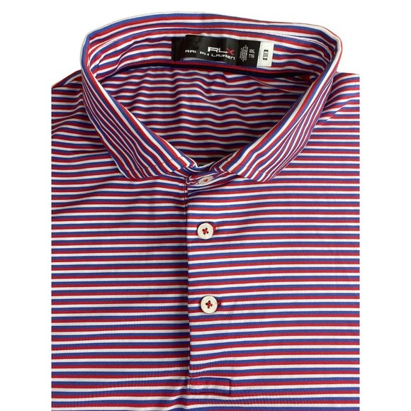 RLX Ralph Lauren Polo Shirt Mens Size XXL Patriotic Golf Short Sleeve Striped - Picture 3 of 9